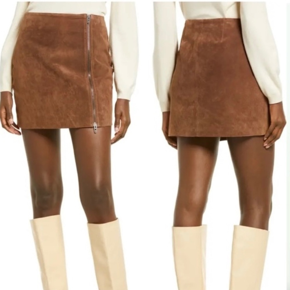 *FIRM PRICE* NWT - BLANK NYC Suede Mini Skirt with Off Center Zipper